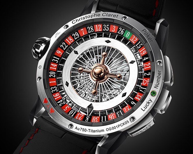Backside of the Christopher Claret Poker watch