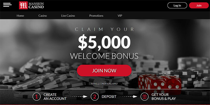 mansion casino homepage