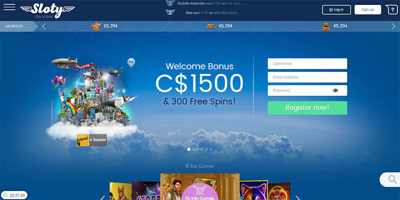 sloty casino homepage