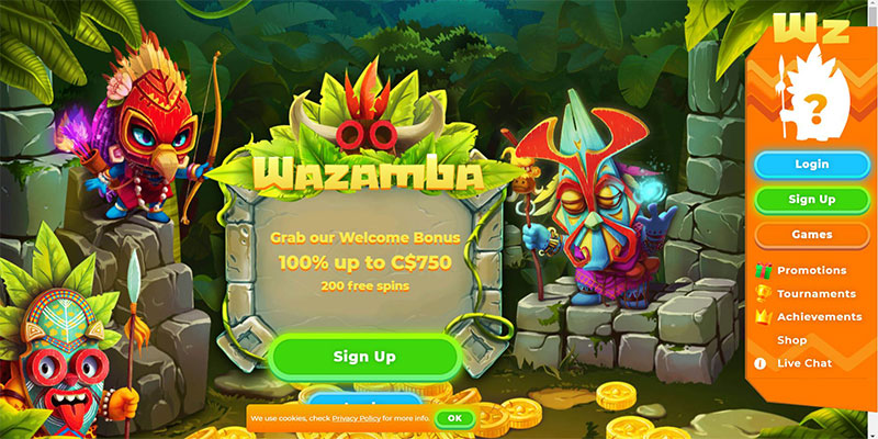 wazamba homepage