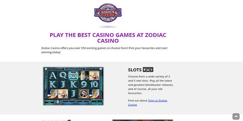 zodiac casino games